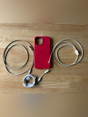 iPhone 12 Pro Max MagSafe Silicon Case + 3 chargers + headphone converter (used)